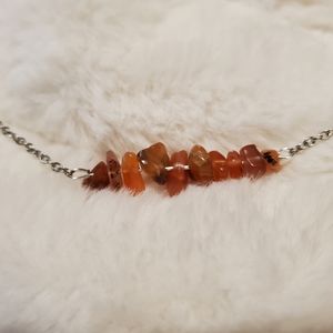 Red agate chip stones bracelet